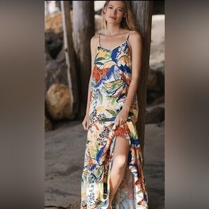 Farm Rio size XS Cover Up Maxi Dress Tropical Palm Tree Banana